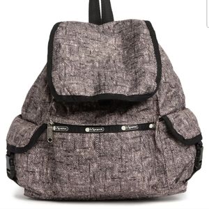 NWT LESPORTSAC Medium Wayfarer Backpack In Textured Tweed